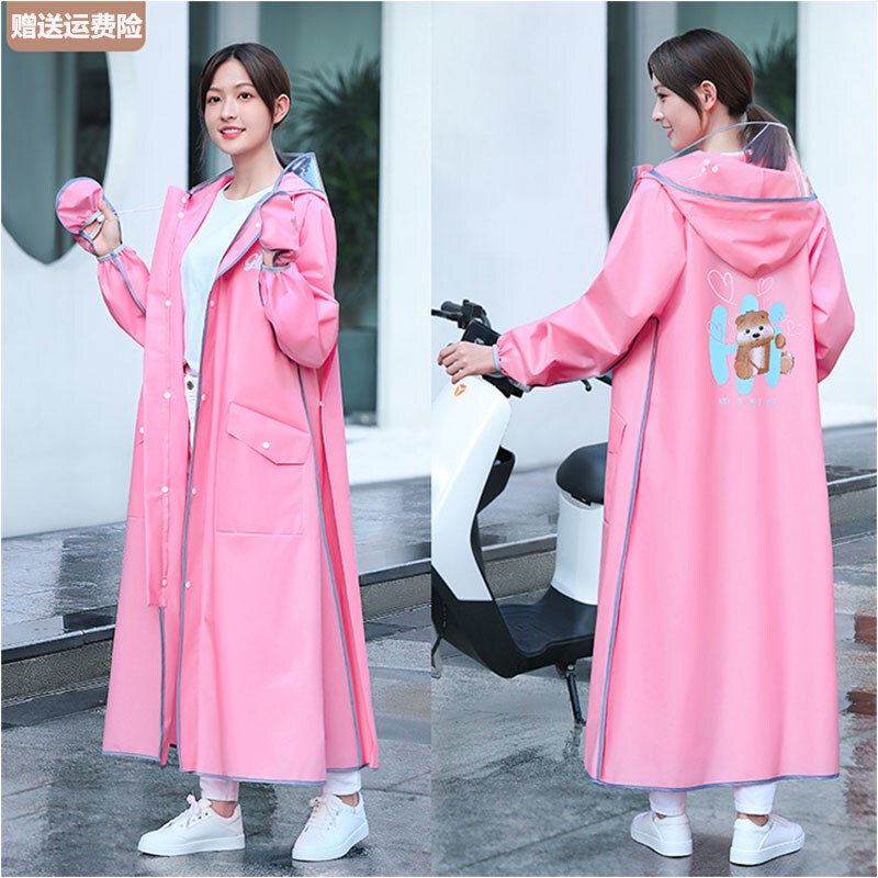 Long Raincoat, Full-Body Storm Protection, Women's Single-Person Fashionable Style, Cycling, Men's Electric Scooter, Bicycle, Adult Rain Poncho Long Raincoat, Full-Body Storm Protection, Women's Single-Person Fashionable Style, Cycling, Men's Electric Scooter, Bicycle, Adult Rain Poncho