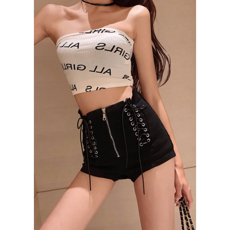 Black jeans shorts women 2020 Summer double Korean version high waist slim zip strength tight sexy ultra short hot pants