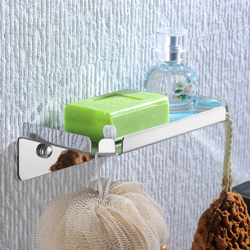 304 stainless steel mobile phone shelf Powder room tray hole-free bathroom shelf Non-slip wall-mounted mobile phone holder