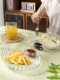 Glass dumpling plate with vinegar plate fat reduction meal plate household fan-shaped shell dumpling special plate dipping plate integrated