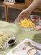 Glass dumpling plate with vinegar plate fat reduction meal plate household fan-shaped shell dumpling special plate dipping plate integrated
