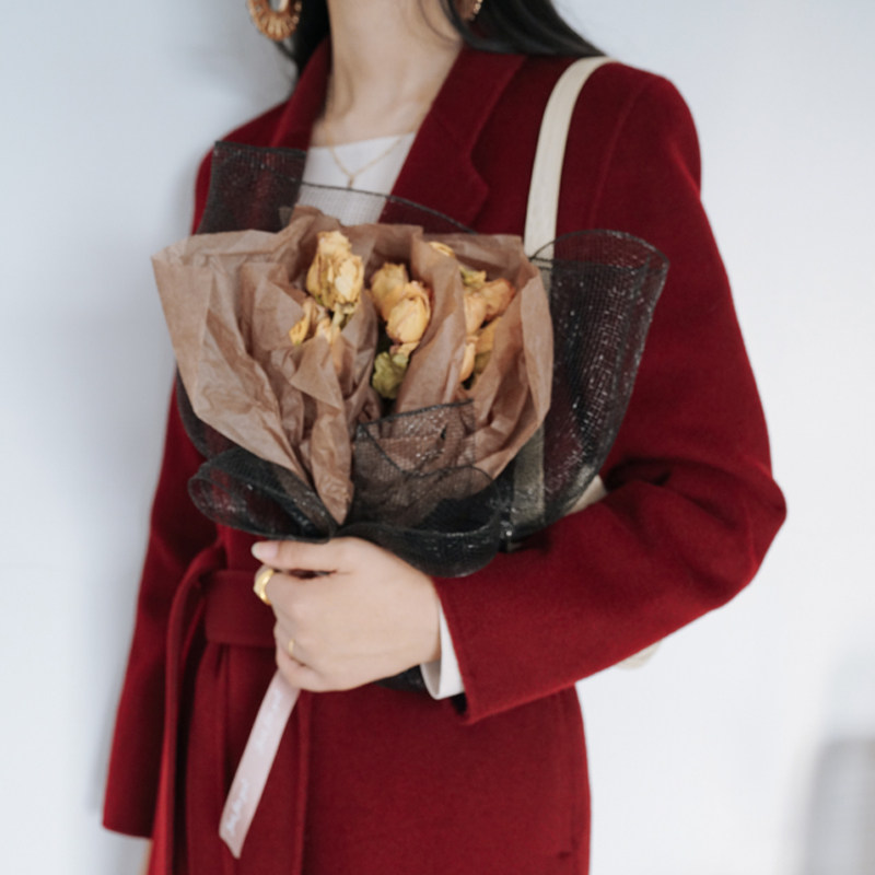 2022 new bifacial niece wool coat in woman jacket with long version of fashion Korean version anti-season benefit dedicated to super-connected