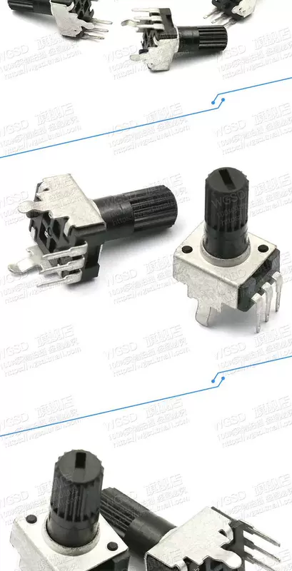 0932 chiết áp có thể điều chỉnh điện trở 5K 10K 50 100K 3 chân dài tay cầm RV09 5 chân núm điều chỉnh tốc độ dọc