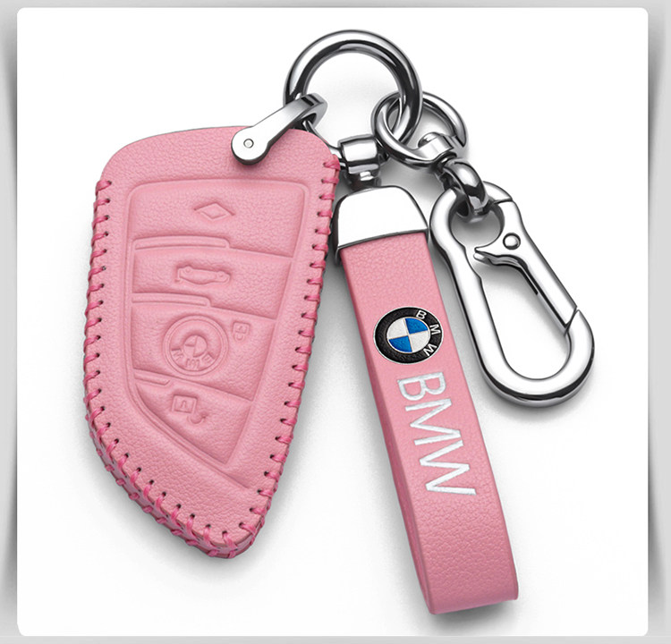 For BMW car key set old 5 series 3 series x5x6x1z4x3 high-grade leather key case key buckle