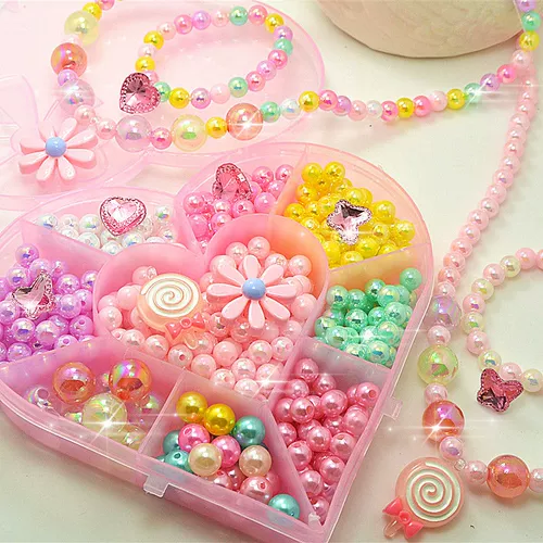 Детский браслет из бисера ручной работы, ювелирное украшение, игрушка, ожерелье, цепочка, бусины, набор материалов, небольшая сумка, подарок на день рождения