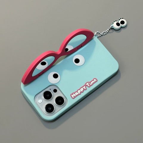 Funny Illustration Silicone Folio Flip Stand Heatsink – Pro/Plus/Max/Air – 17, 16, 15, 14, 13, 12 iPhone Case