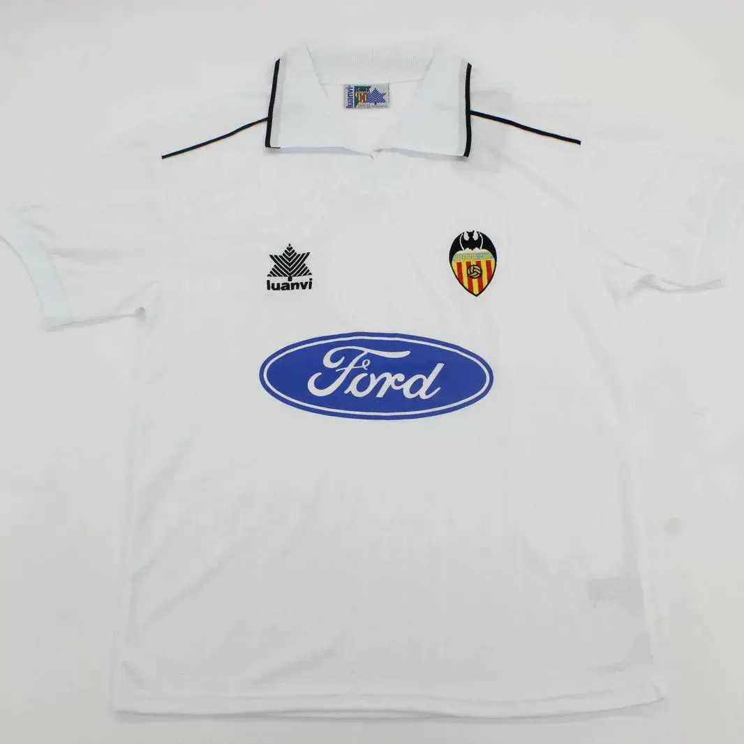 96-97 Valencia джерси Valencia ретро футбольная форма Мандиэта Valencia домашняя белая