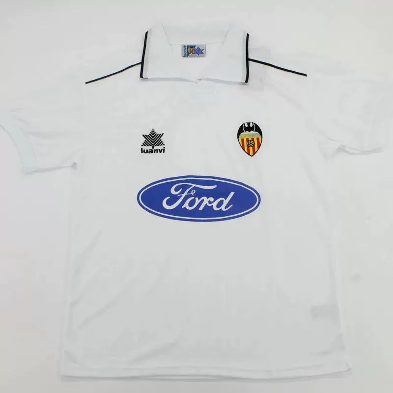 96-97 Valencia джерси Valencia ретро футбольная форма Мандиэта Valencia домашняя белая