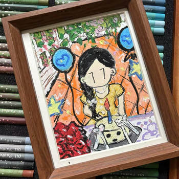 Newmasus style customized drawing, pure hand-painted, hand-painted oil pastel, framed hand-painted physical version, gift