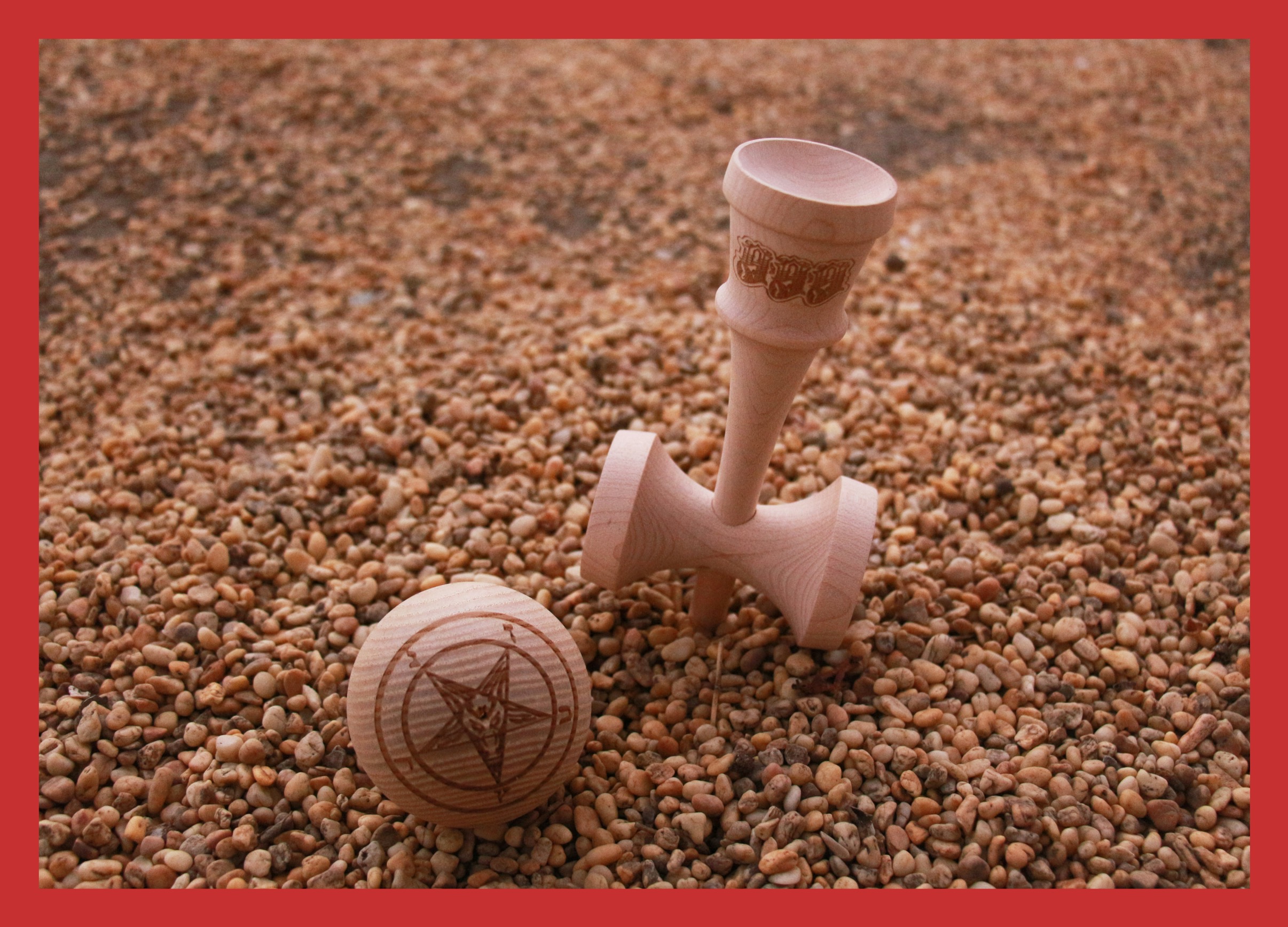 Free Kendama(Baphomet) Kendama Maple Ash Wood Carved and Decorated Sports Kendama