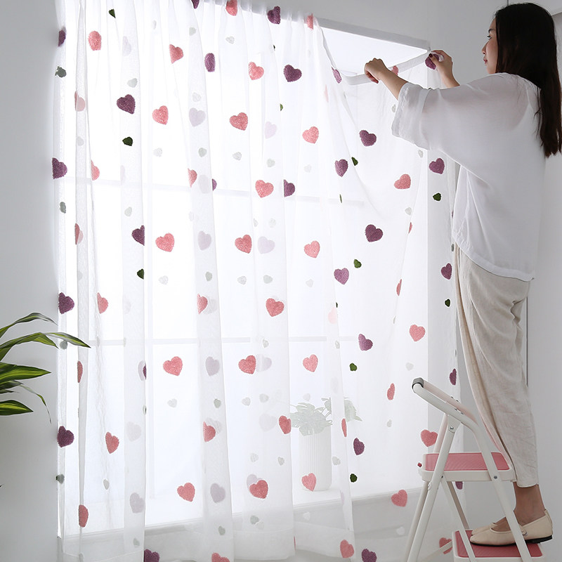 Free Punch Mounted Yarn Curtain curtains Small windows Short Shading Magic Adhesive Style Floating Windows Self-Glued Light Tight
