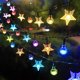 Solar String Lights Outdoor Waterproof Colorful Flashing String Lights Garden Hanging Lights Tree Lights Multicolor Changing Atmosphere Decorative Lights