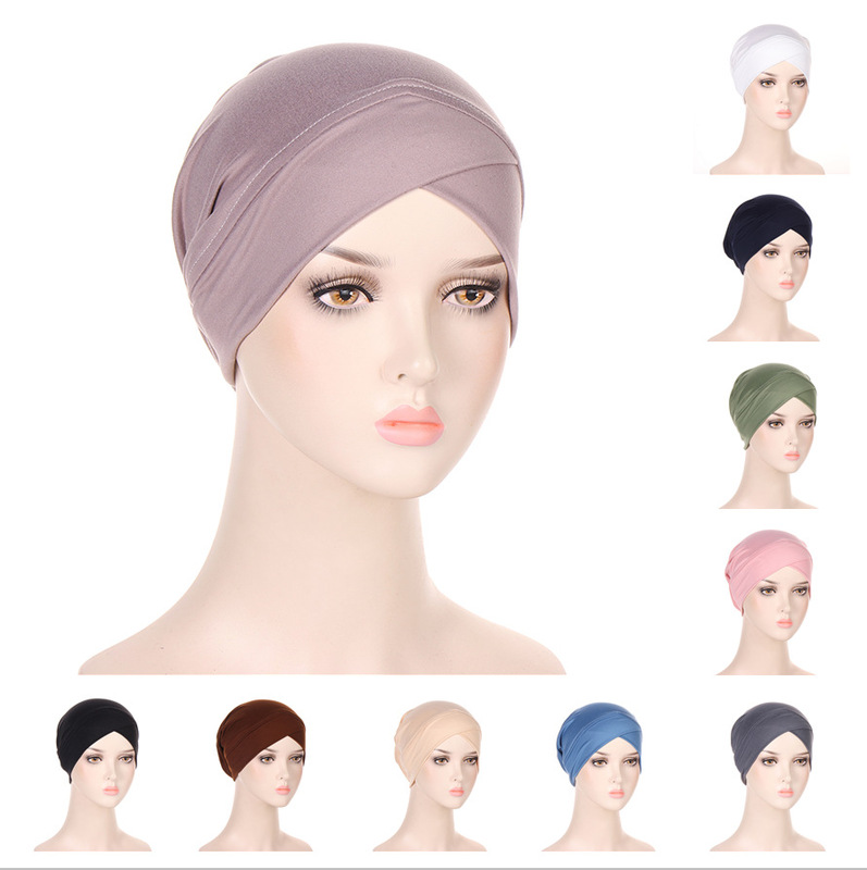 Aliexpress New Multi-Color Cross-Over Dome Turban Hat Brushed Milk Silk Pullover Hat Base Hat