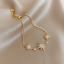 Eight-pointed star personality simple bracelet female Korean net celebrity niche design 2021 trendy student hand jewelry