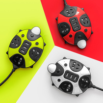 Cartoon socket panel porous creative row Plug Smart usb charging night light patch panel cute turtle plug board