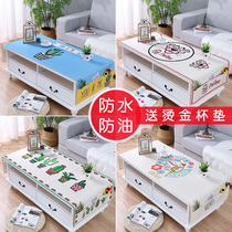 Tea table cloth net red living room waterproof and oil-proof fabric anti-hot living room cotton and hemp European style small coffee table table cover