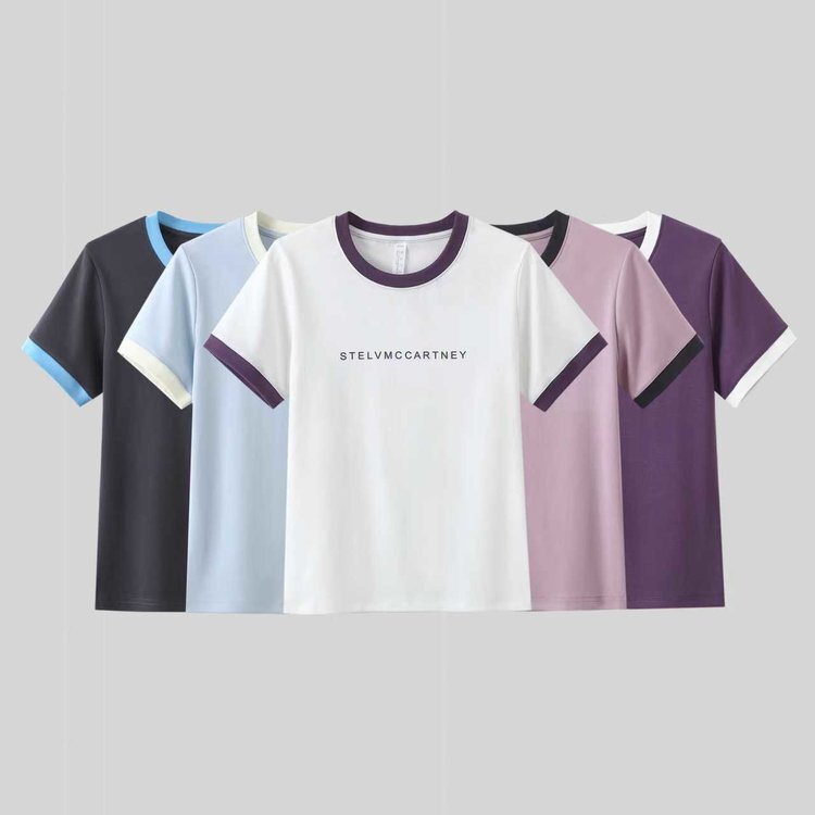 82060-Luoling Letter Embroidered Short-Sleeved T-Shirt 82060-Luoling Letter Embroidered Short-Sleeved T-Shirt