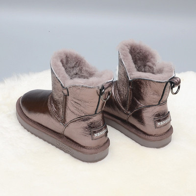 2020新款雪地靴女皮毛一体短筒真皮