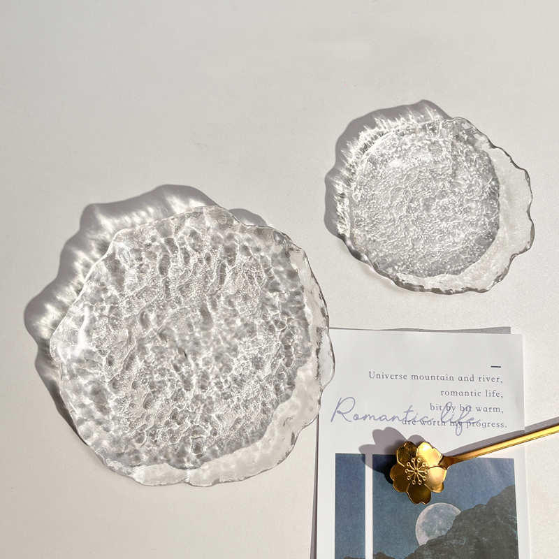 ins Irregular Glacier Glass Fruit Plate Cake Dessert Plate Snack Plate Small Plate Dessert Plate