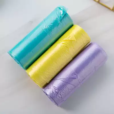 Garbage bag household padded portable disposable large black color flat plastic pull bag kitchen