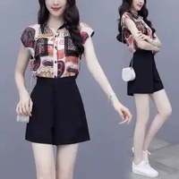 Абрикосовые черные шорты, комплект