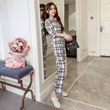 Комбинезон, весенние штаны, комплект, приталенный корсет, популярно в интернете