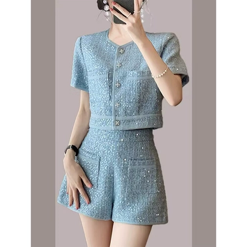 Летний небольшой модный комплект, в стиле Шанель, подходит для подростков