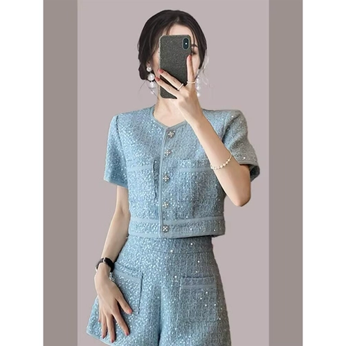 Летний небольшой модный комплект, в стиле Шанель, подходит для подростков