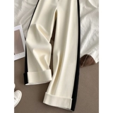 Утепленные зимние белые штаны, премиум класс, высокая талия, свободный прямой крой