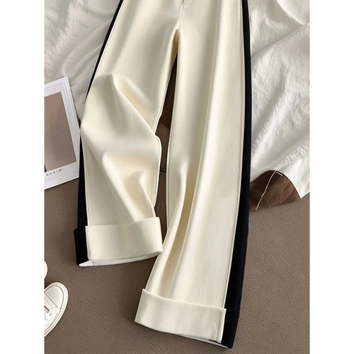 Утепленные зимние белые штаны, премиум класс, высокая талия, свободный прямой крой