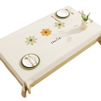 Rectangular table cloth free of washing waterproof and anti-scalding for home ins and wind net red Nordic small fresh dining table cloth art