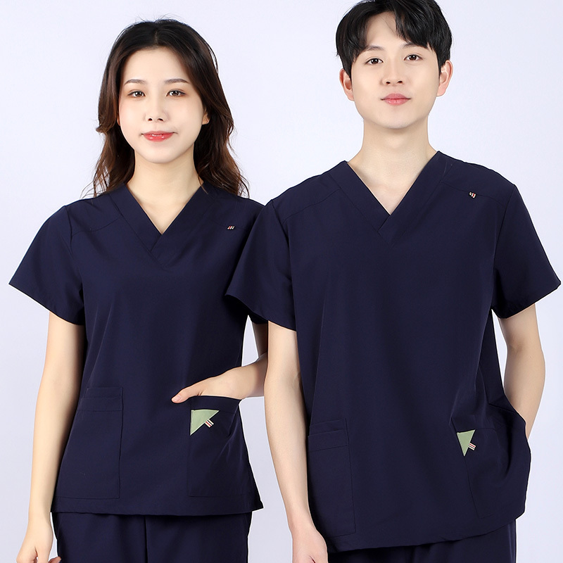 Women's Ice Silk Elastic Quick-Drying Scrub Suit for Rehabilitation Therapists, Surgical Scrub Suit, Dental Scrub Suit, Summer