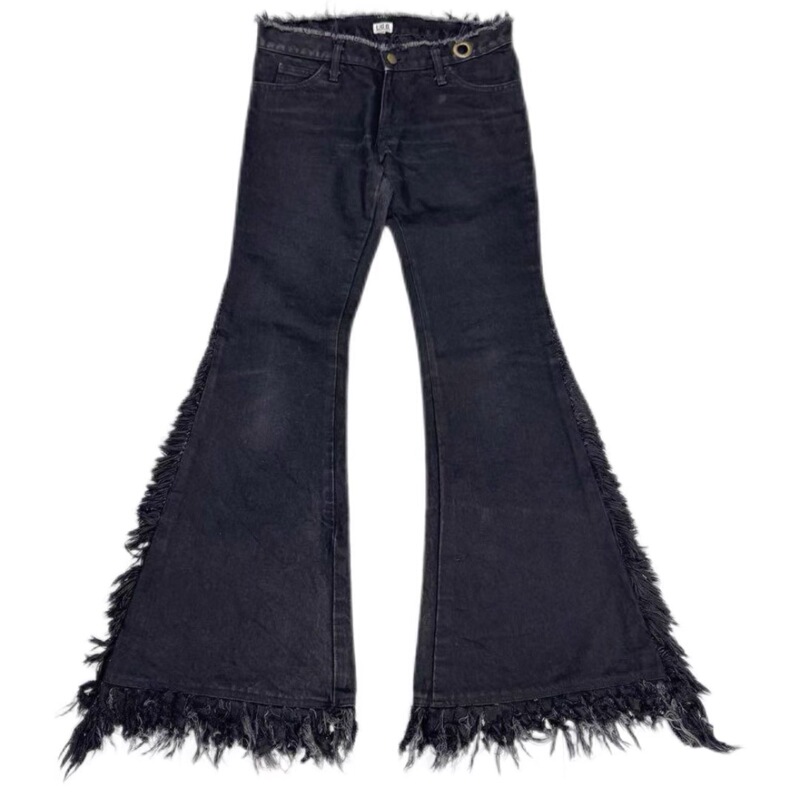 [Original Exclusive] Melancholy Mushroom Independent Visual Style L.G.B Tassel Crow Pants Low-Waist Flared Jeans