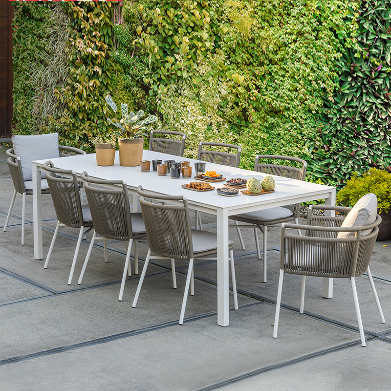 Outdoor Furniture Patio Outdoor Terrace Garden Terrace Garden Table And Chairs Combined Rattan for casual dining table and chairs Nordic simple rattan chair-Taobao