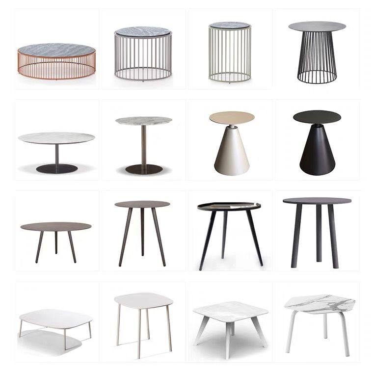 Nordic outdoor leisure tea table combined patio Minjuku terrace Hotel solid wood edge a few round vines and tea table furniture