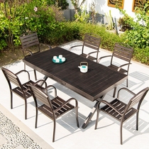 Outdoor Cast Aluminum Table And Chairs Combined Outdoor Yard Balcony Terrace Terrace Villa Courtyard Nordic Iron Art Minimis Aluminum Cover