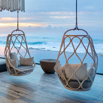 Nordic Outdoor Sloth Chairlift Basket Casual Single Chair Full Aluminum Hanging Basket Outdoor Balcony Furniture Yangguang Room Patio