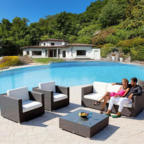 Outdoor Rattan Sofa Patio Balcony Casual Composition Garden Terrace Living Room Vines Trio Sunscreen Waterproof Outdoor