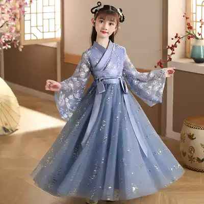 Children's Chinese style Tang dress girls Hanfu summer ancient style dress girl Super fairy costume dress children's clothing spring and autumn