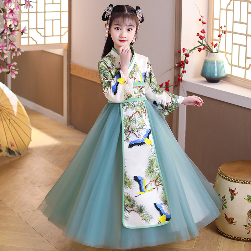 Children's Hanfu Girls Super Immortal Costume Girls Waist-length Skirt Chinese Style Tang Dress Princess Dress Spring and Autumn New Style