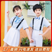 Childrens June 1st Choir performance costumes boys and girls British style school uniforms overalls trousers class clothes performance poetry recitation students
