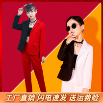 Childrens suits girls suits Western-style fashion color-blocking coats big children flower girls girls models fashion suits