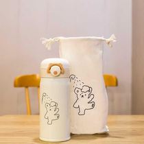 Tea Yanyue color thermos cup thermos cup male and female students Korean cute Net Red simple Cup children ins anti-fall high