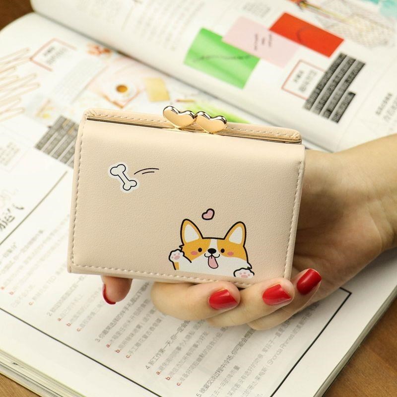 Ví nữ ngắn đoạn 2019 phiên bản tiếng Hàn của học sinh mới dễ thương ví nhỏ đa năng gấp ví đa năng - Ví / chủ thẻ ví lv