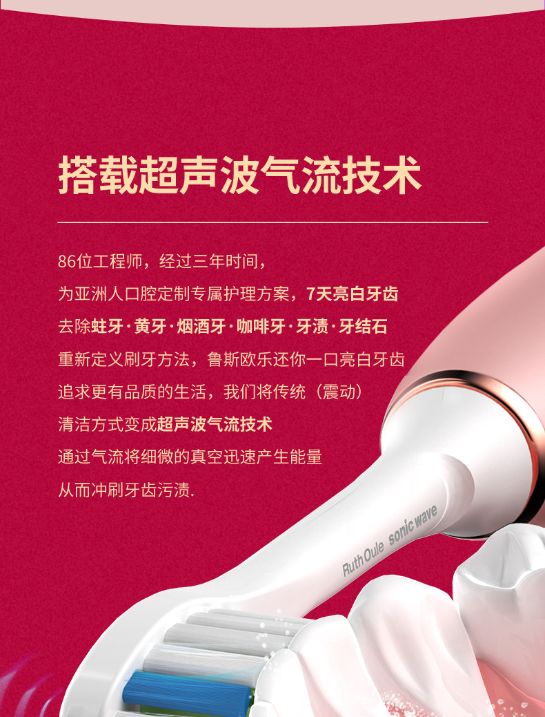 英国 鲁斯欧乐 智能变频声波电动牙刷 美国杜邦刷毛 图1