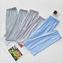 Simple butterfly Viv mens thin autumn pants pure cotton middle-aged and older people gattening increased loose full cotton warm pants lining pants line pants