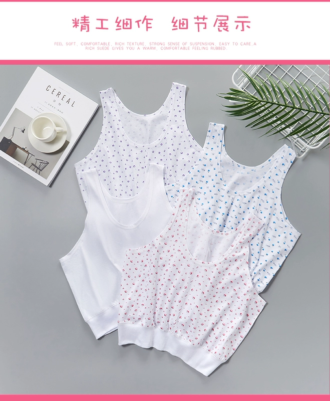 Mẹ cotton tinh khiết áo vest nữ đồ lót người cao tuổi cotton trung niên và người già cơ sở lỏng lẻo địu bà mùa hè - Áo vest