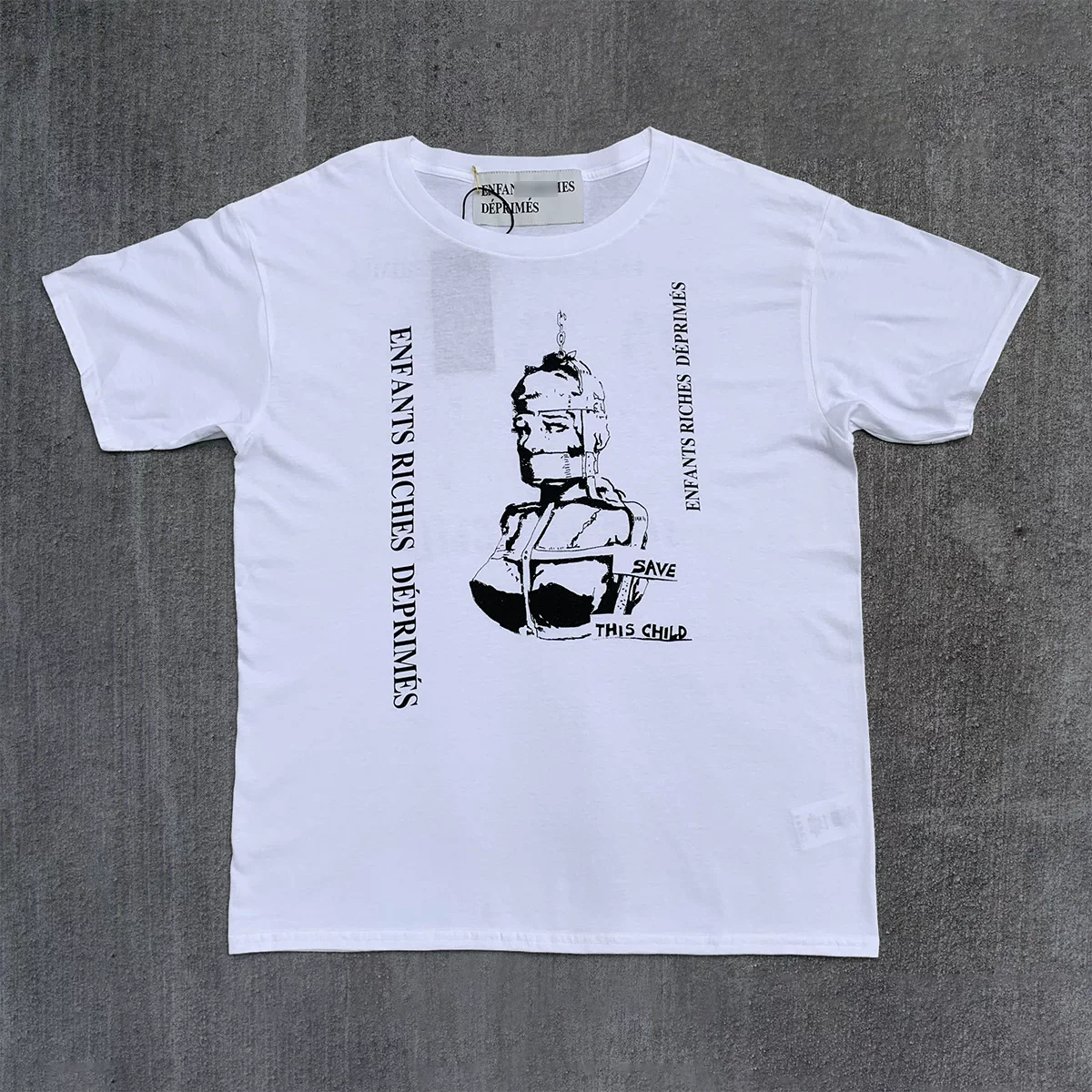 ERD SAVE This Child Punk Punk Loose Fashion Gajie Cotton Silk Silk Net Printing T-shirt