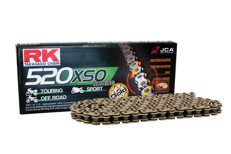 Japan imported RK chain high-performance racing chain GB520XSO-120 gold