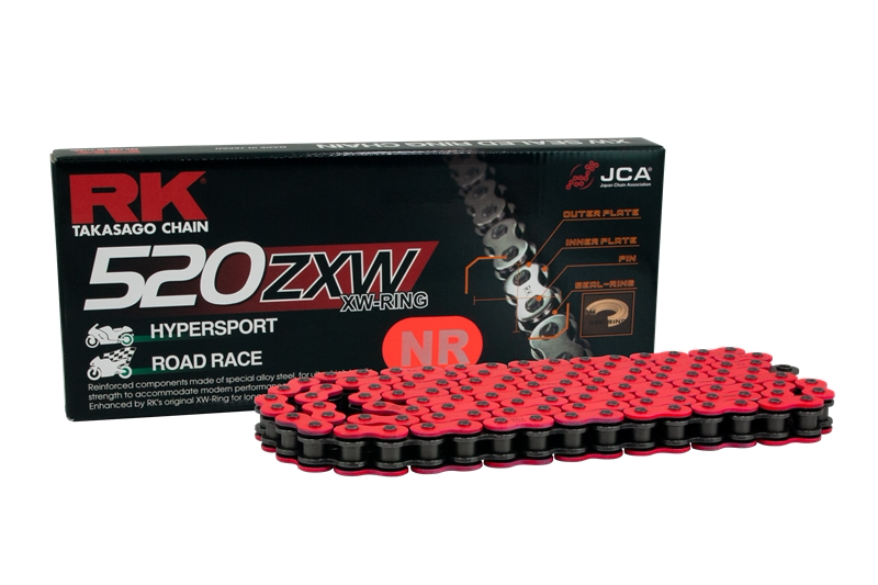 Japan imported RK chain high-performance racing chain NR520ZXW-120 section fluorescent red